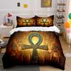 Egyptian Ankh Symbol Artwork Bedding Duvet Cover Set  (1*Duvet Cover 2*Pillowcases, Without Duvet Insert)