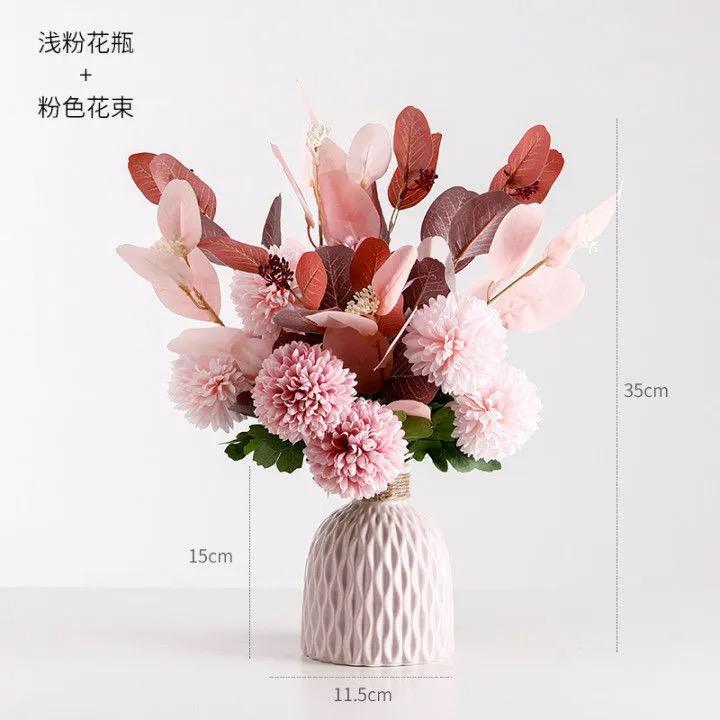 Nordic Ceramic Vase with Hemp Rope – Decorative Bottle for Living Room & Office