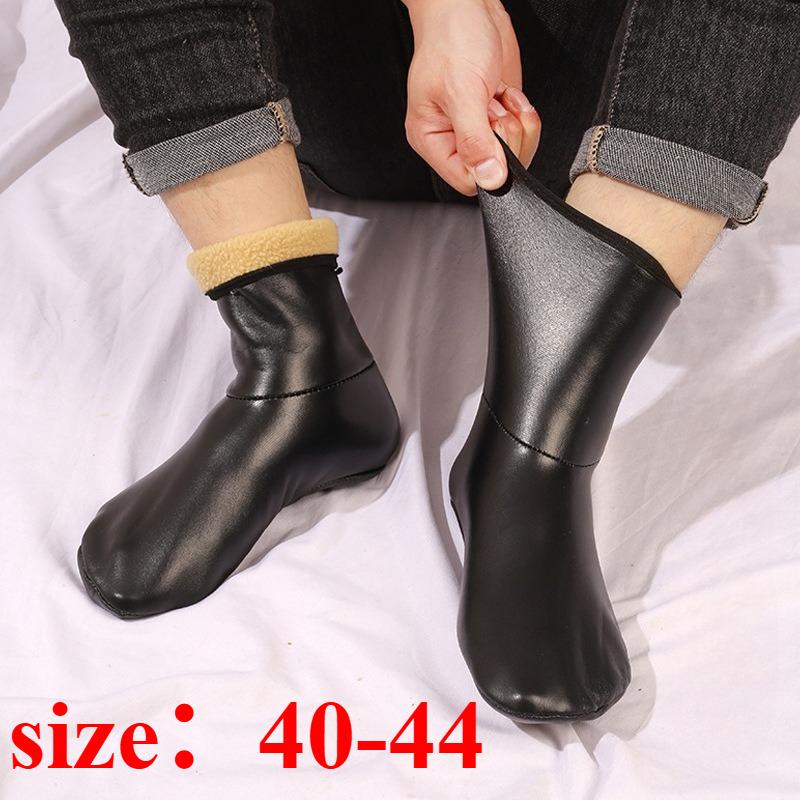 Men Women Outdoor Sports Warm Snowfield Socks for Autumn Winter Thickened Windproof Inner Plush High Tube Leather Floor Socks