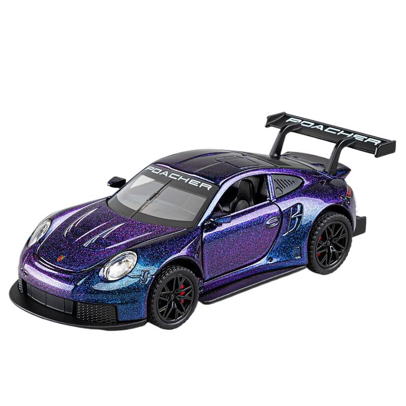 1/32 Porsche GT3 RS Supercar Alloy Diecast Metal Model Computer Desktop Ornaments Sound & Light Toy Children Birthday Toy Gift