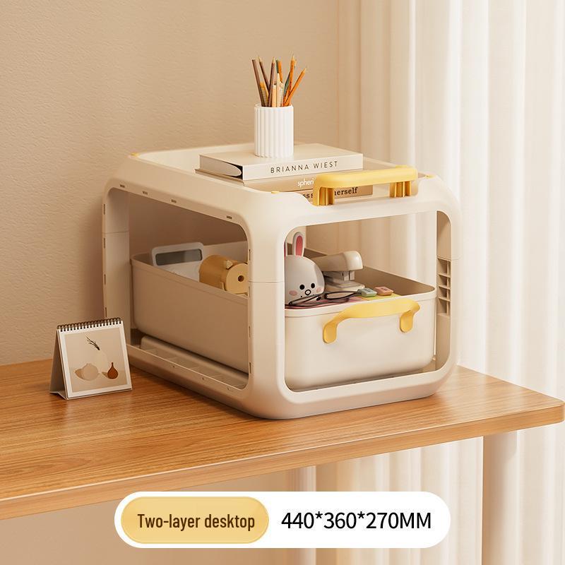 Multi-Functional Movable Storage Trolley: Under-Desk Wheeled Book & Backpack Rack