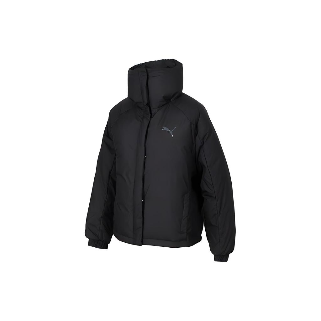 Puma Logo Print Zipper Down Jacket Women Jacket Black 853637-01