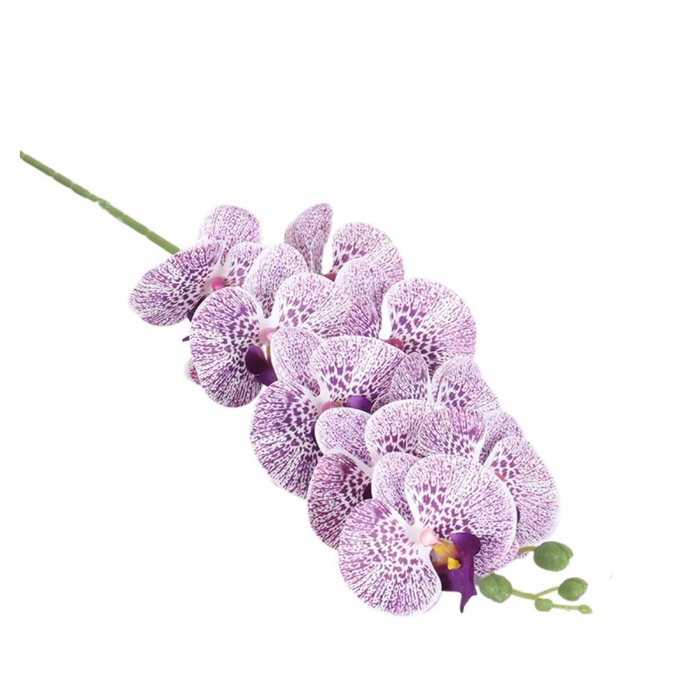 

98см Искусственная ветка фаленопсиса 9 головок Искусственные орхидеи-бабочки Зеленое растение Дом Сад Style 16