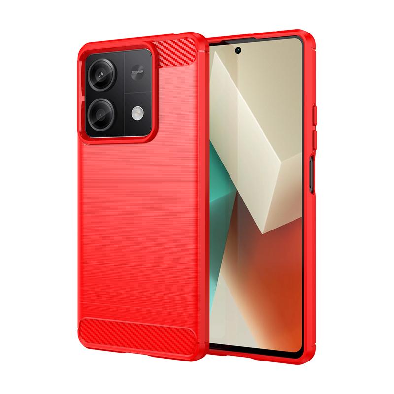 

Для чехла Xiaomi Redmi Note 13 5G Чехол для Redmi Note 13 5G Противоударный силиконовый чехол из углеродного волокна для Redmi Note 13 5G Чехол Redmi Note 13 Pro 4G красный