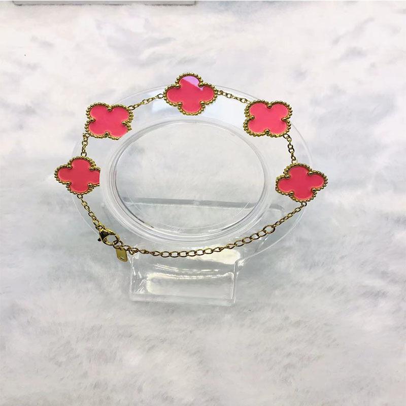 15mm Lucky Titanium Bracelet 18K Ladies Simple Fashion Four Leaf Clover Bracelet Jewelry