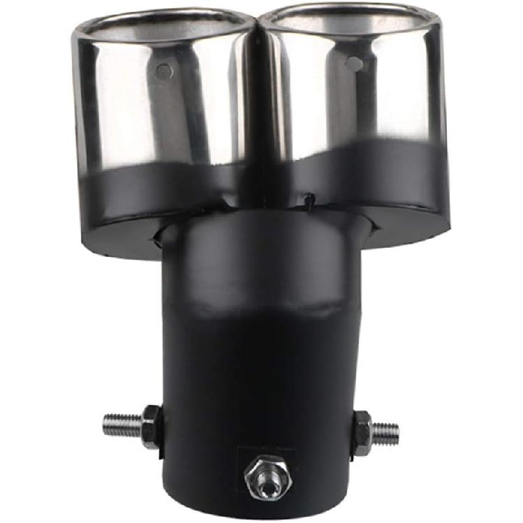 Car Stainless Steel Dual Exhaust Pipe Tail Muffler Tip Pipe Diameter 1.5" to 2" Curved Type TailPipe Muffler Modification