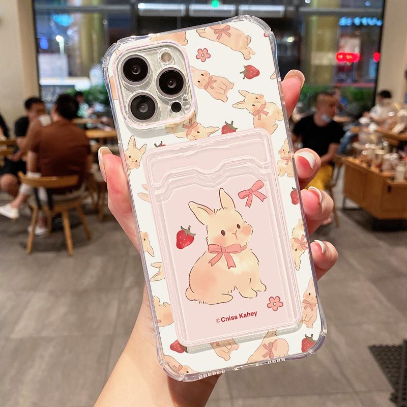 For iPhone 13 Pro Max Case Cute Clear Phone Case For iPhone 16 11 12 13 15 Pro Max XS XR X 7 8 Plus Wallet Card Bag Holder Cover