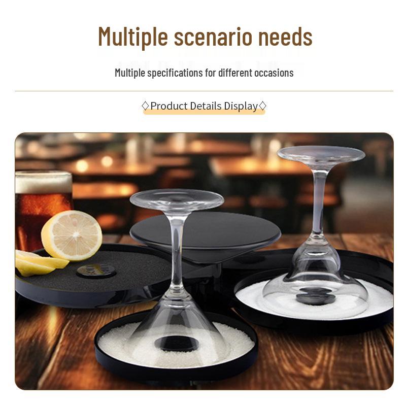 

Rotating Salt Rimmer Box for Cocktails with Three-Layer Glass Holder. Sponge Pad Accessory чёрный