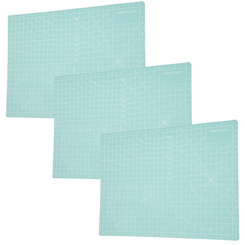 3Pcs Tapete de Corte A4 Verde Menta Modelo Corte Pad Papel Carimbo de Borracha Gravura Escala Placa