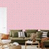 Checkerboard wallpaper, powder pink and white, subtle detail, 50x1000