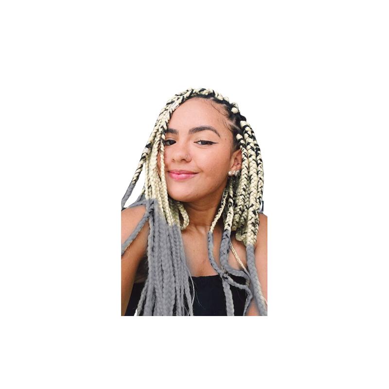 Synthetische Haare 120 cm Dichte Ombre Zöpfe Extensions Farbe Bunt Modisch