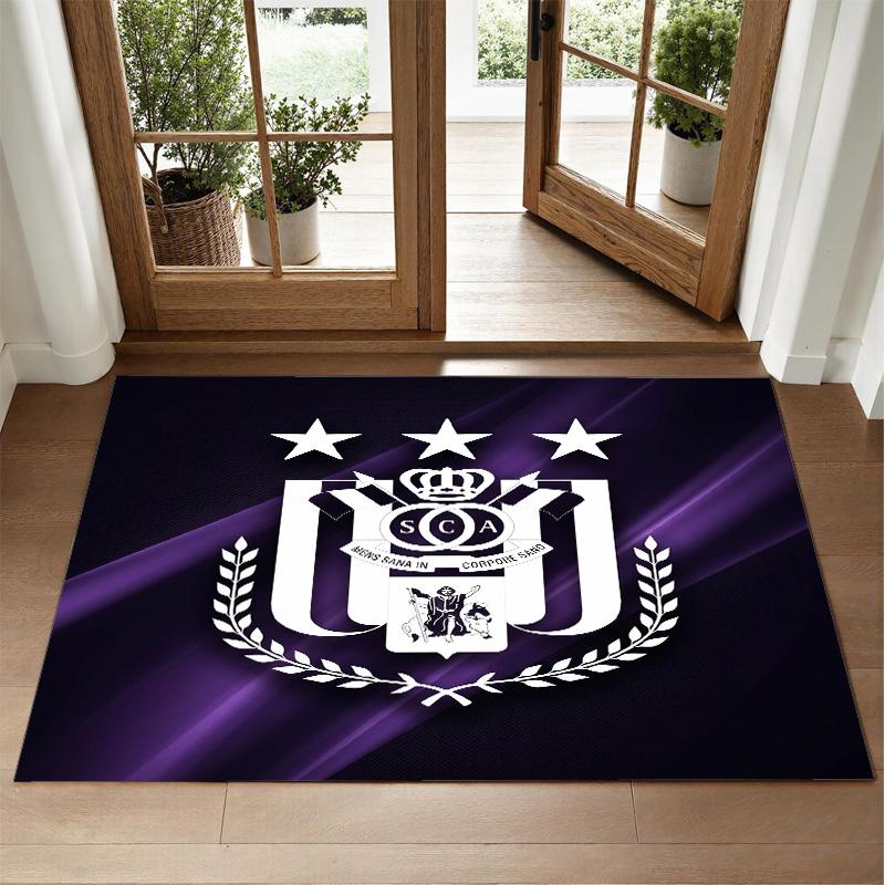 Anderlecht FC Design Crystal Velvet Rug Soft Decorative Mat for Bedroom Entrance