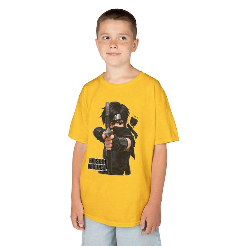 Kids Ninja Archer T-Shirt – Stealth Bow Graphic Black Tee 140