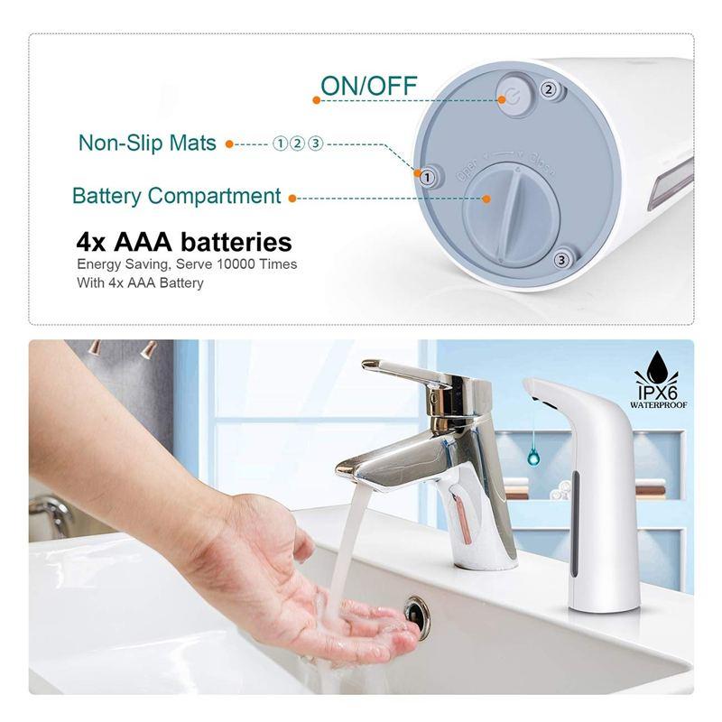 400ml Automatic Induction Infrared Automatic Soap Dispenser Touchless Smart Sensor Automatic Handwash Home Office Bathroom Bathroom Washing | Liquid S