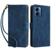 For Motorola Moto G14 4G Anti-Scratch Cell Phone Case Leather Stand Cover RFID Blocking Wallet Shell with Strap