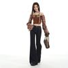 Romon Spring and Autumn Women's Jeans Danny Deep Blue Micro Pull up Pants