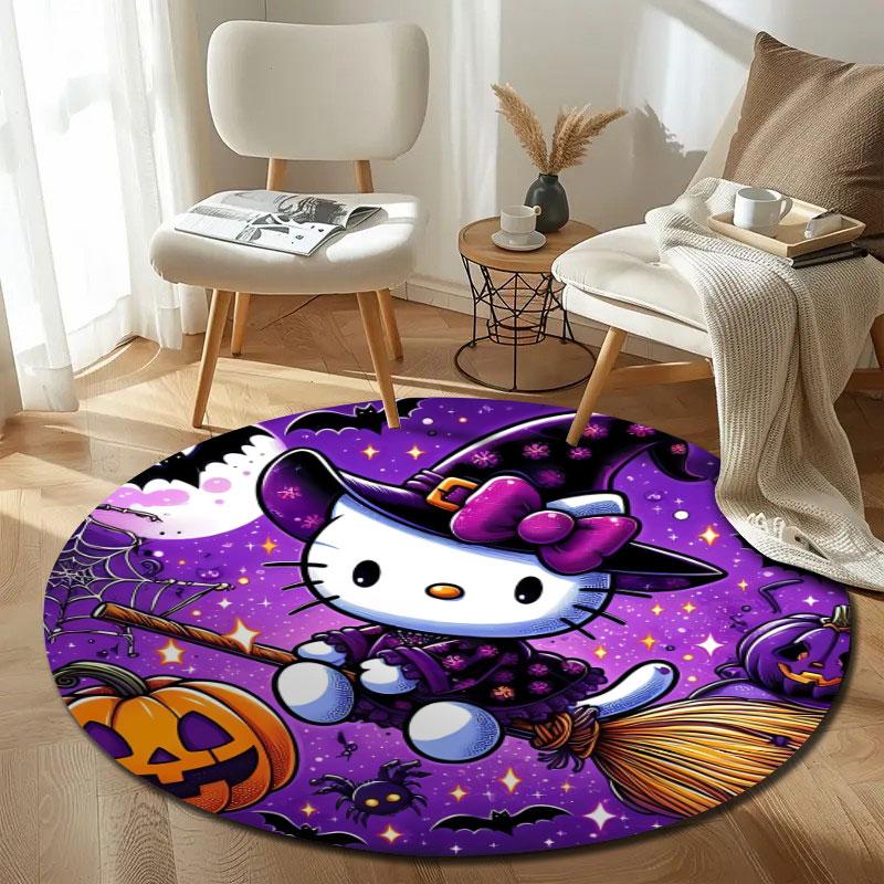 Luxury Round Moon Multicolor Rug Mat, Non-Slip Floor Mat for Entryway