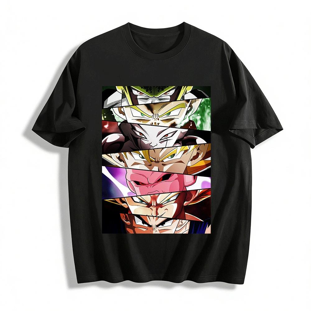 Dragon Ball Villains Graphic Tee Anime Fans Casual Loose Top Pure cotton T-shirt XXS
