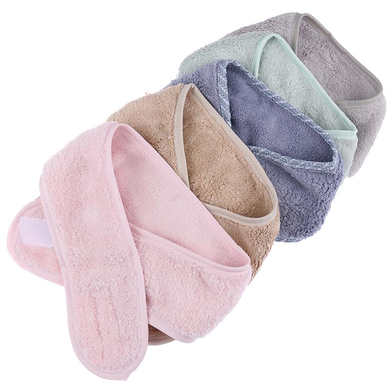 Adjustable Facial Hairband Makeup Head Band Toweling Hair Wrap Shower Cap Towel