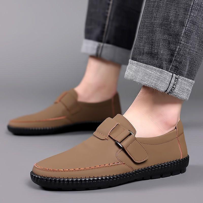 

Повседневные кожаные туфли с мягкой подошвой и мягкой поверхностью. Работающий, за рулем, ленивый, босой. Наступайте на обувь 44