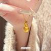 Seiko Damen Handgefertigte Gebürstete Diamant Apfel Halskette - Sandgold Schlüsselbein Kette Weihnachtsgeschenk