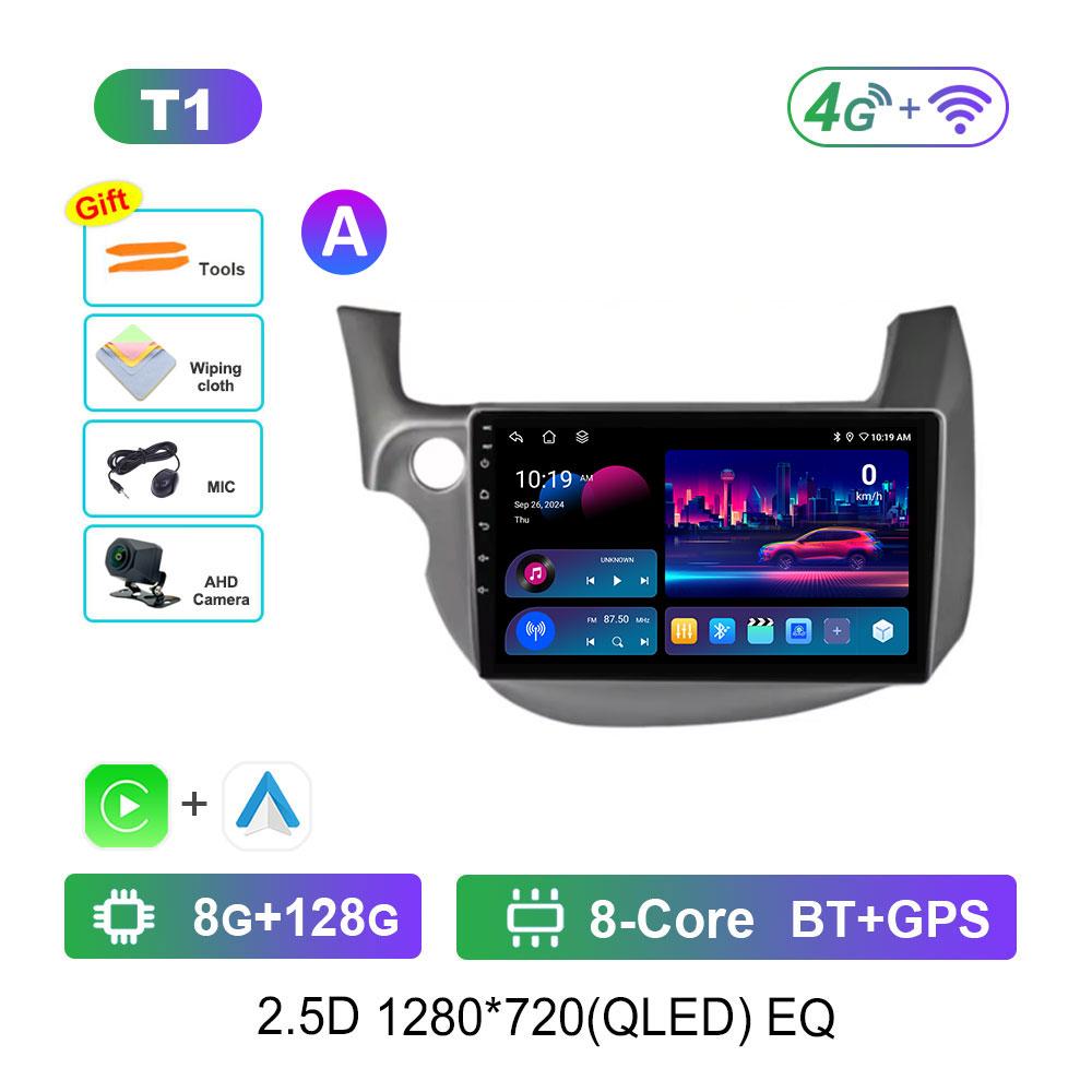 Bluetooth DSP Stereo Car Video Multimedia Player for HONDA FIT JAZZ 2008 - 2013 WiFi Android System 4G GPS QLED Touch Screen