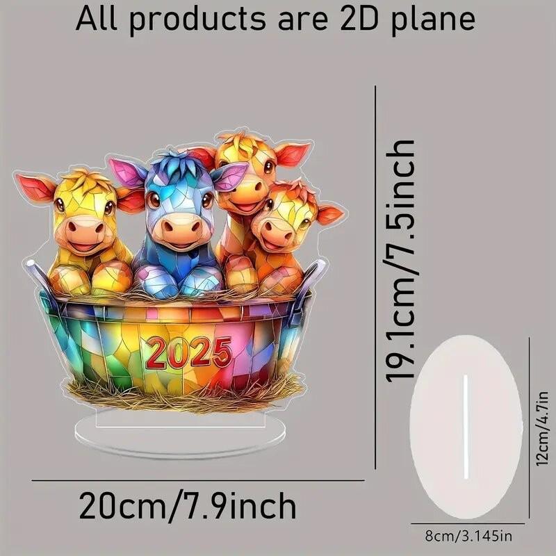 2D Colorful Animal Acrylic Ornaments Colorful Cat Figurine Decoration Kitten Standing Miniature Desktop Decoration For Home