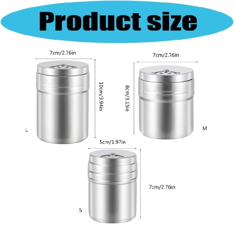 3Pieces Nonrust Steel Spices Bottles Assortment Superior Materials Diverse Size Stylish Look Hassle Release Maintenance for Food Preparation