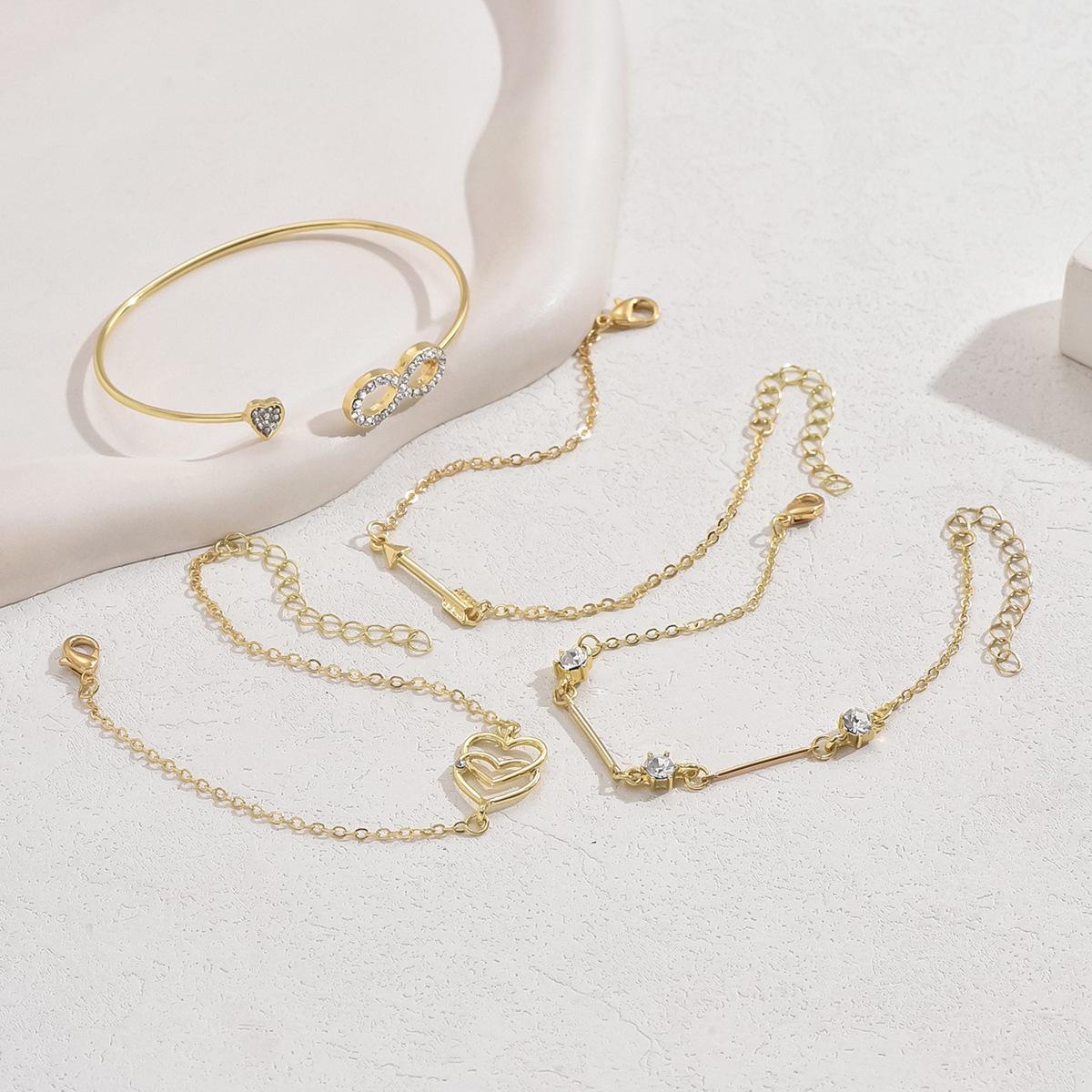 

Ветер новый женский браслет набор любовь через стрелы дизайн браслет несколько браслетов оптом