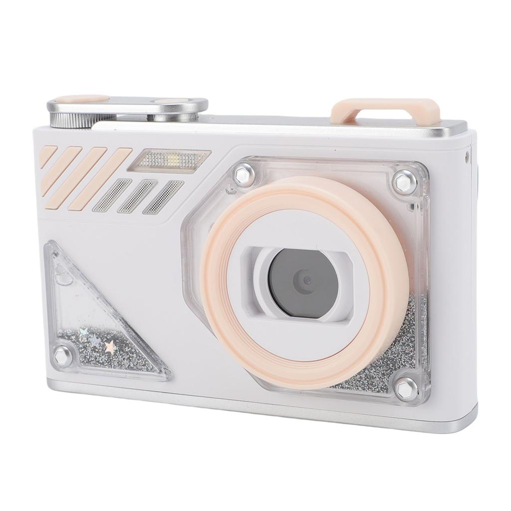 Digital Camera 1080P HD 48MP 8X Zoom Front Rear 2 Lens Portable Small Auto Focus for Students White