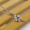Direct Sales Korean Women'S Flower Pendant Necklace Simple Collarbone Chain Platinum-Plated Versatile Jewelry
