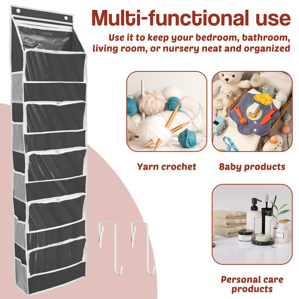 Wiszący Organizer na Przędzę z 6 Niezależnymi Przegródkami Pogrubiony Uchwyt na Przędzę o Dużej Pojemności na Narzędzia do Szydełkowania Przezroczysty