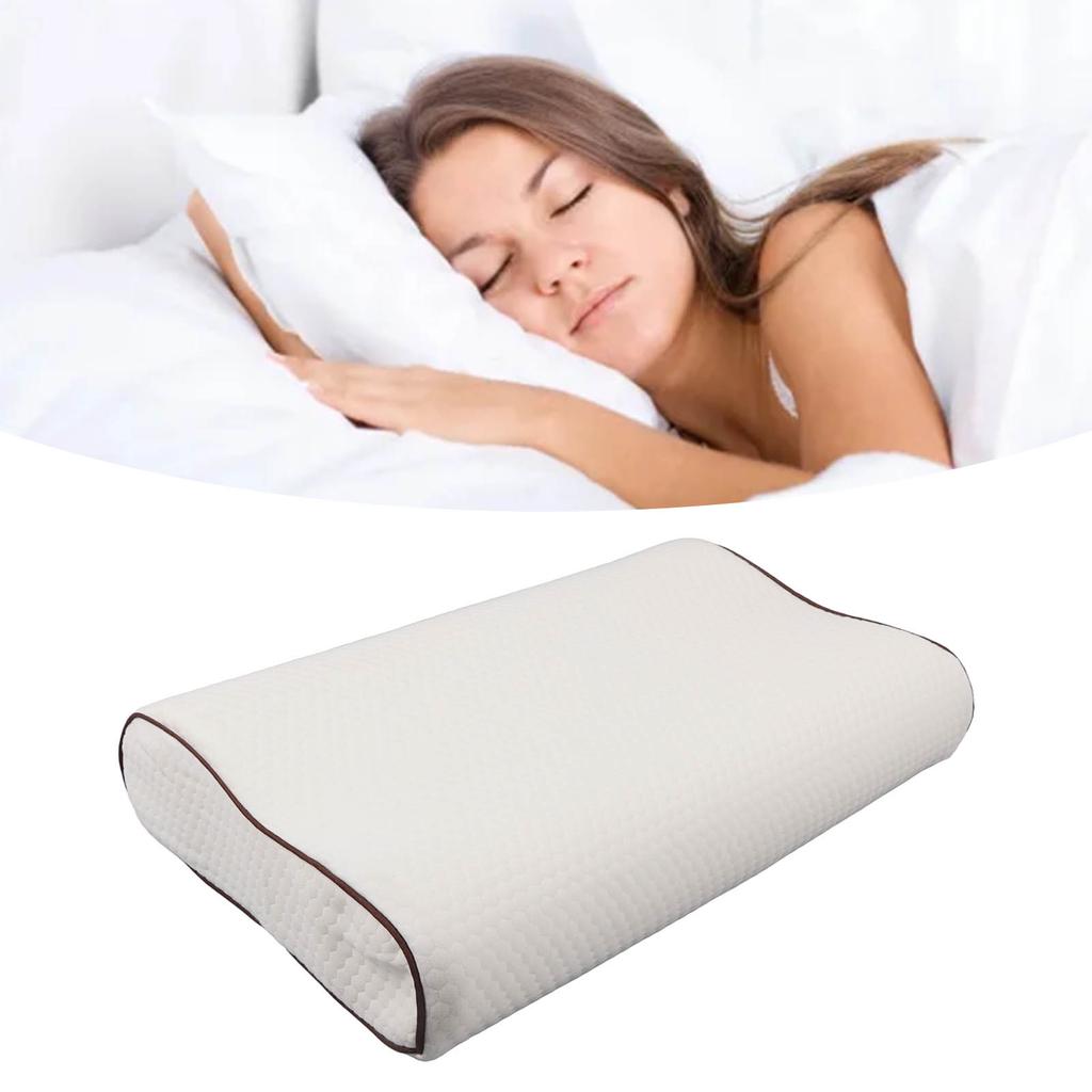 Memory Pillow for Pain Relief High Density Slow Wavy Cervical Neck Support Pillow for Side Back Stomach Sleeper White