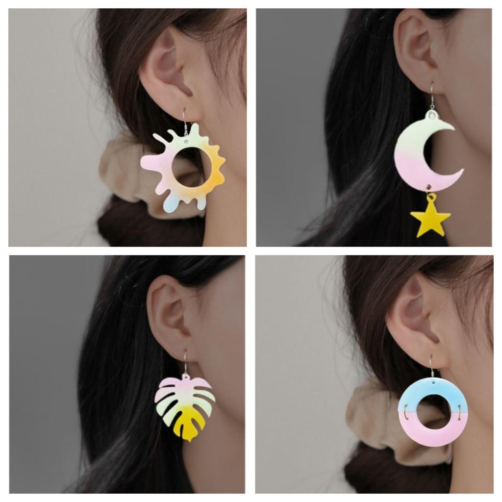 Mondblatt-Ohrring-Harzformen, Schmuck-Epoxidharz-Silikonform für Halsketten, Ohrringe, Schlüsselanhänger, Anhänger, Basteln