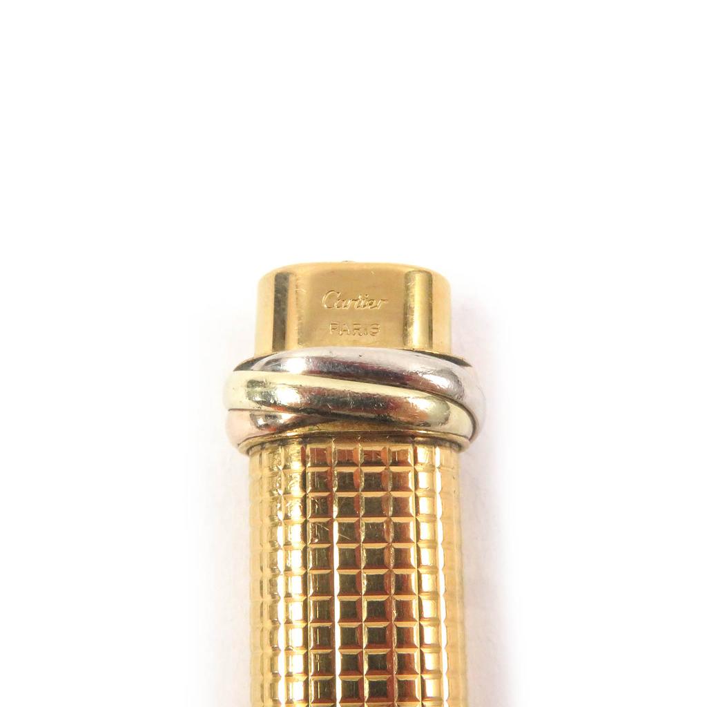 Cartier Ballpoint pen Block Check Trinity Cap Style gold mens Used