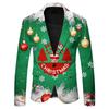 New Christmas Printed Casual Suit Men's Holiday Party Dress Hot Sale Top