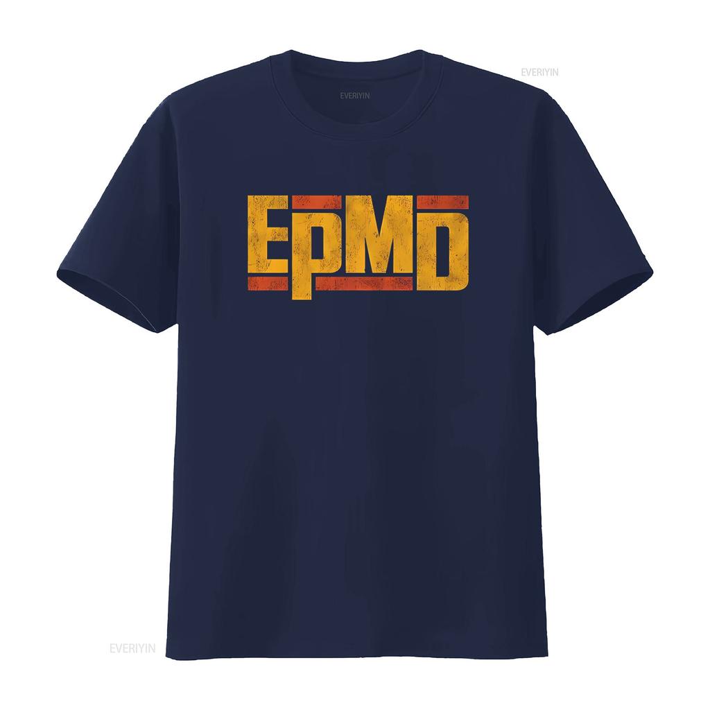 Unisex Epmd Verweerd Klassiek Logo Slim Fit T-shirt Medium Zwart Vintage Mode Licht Rekbaar Designer Kleding