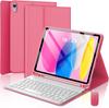 iPad 11th Gen Protective Case with Azerty French Bluetooth Keyboard and Magnetic Suction Soft Shell.