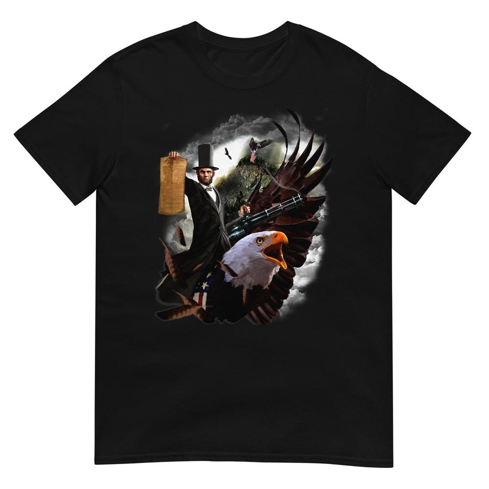 

Mens Lincoln the Emancipator 4th of July Gun Rights T-shirt 3XL
