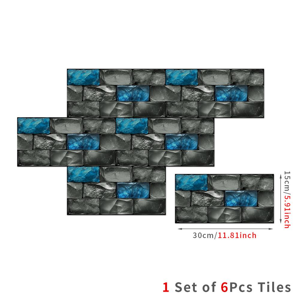 Retro American Crystal Self-Adhesive Wallpaper, Bedroom Self-Dipping Pvc Kitchen Waterproof Wall Sticker Tile Sticker