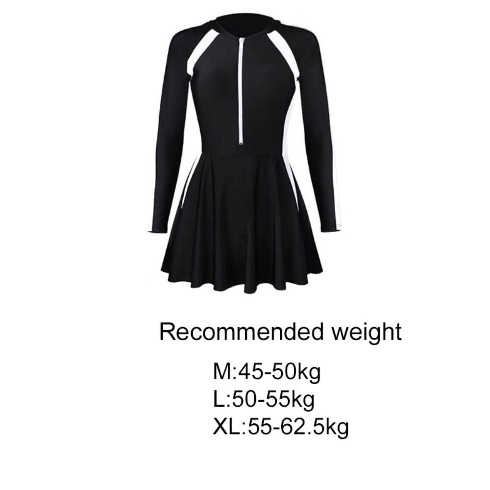 Anti-exposure Women's Long Sleeve Swimsuit Elastic Sports Training Swimsuit  Student