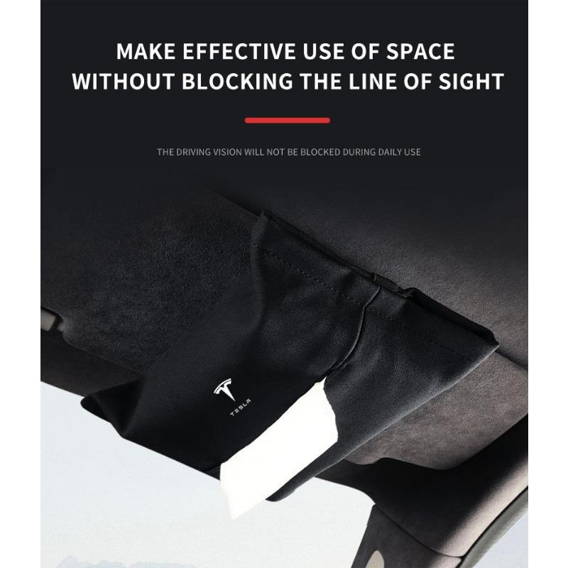 Car Tissue Box Holder Sun Visor Seat Back Car Interior Goods For Tesla Model S Model X Model Y Model 3 Roadster SpaceX Accessory