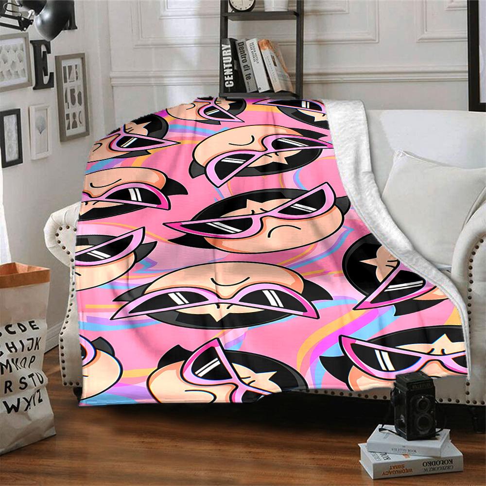 1pc Powerpuff Girls Flannel Blanket, Soft Skin Friendly with Digital Printing, Various Sizes Available for Family, Friends, Birthday