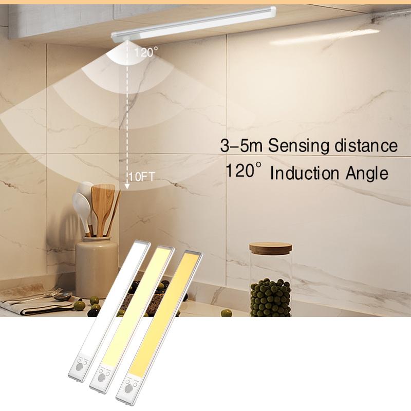 1pc Wireless Rechargeable LED Motion Sensor Cabinet Light - for Closet, Kitchen, Wardrobe, Stairs -Type-C Charging Light Bar