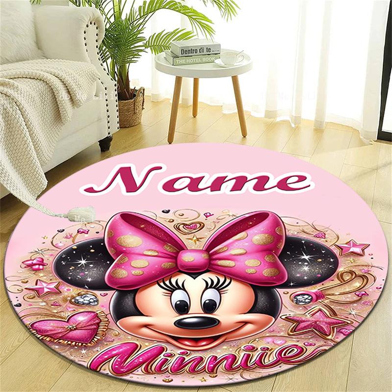 Personalized M-Minnie Round Chair Office Rug - Perfect for Mat, Office Chair & More - Ideal Gift for Birthdays and Holidays