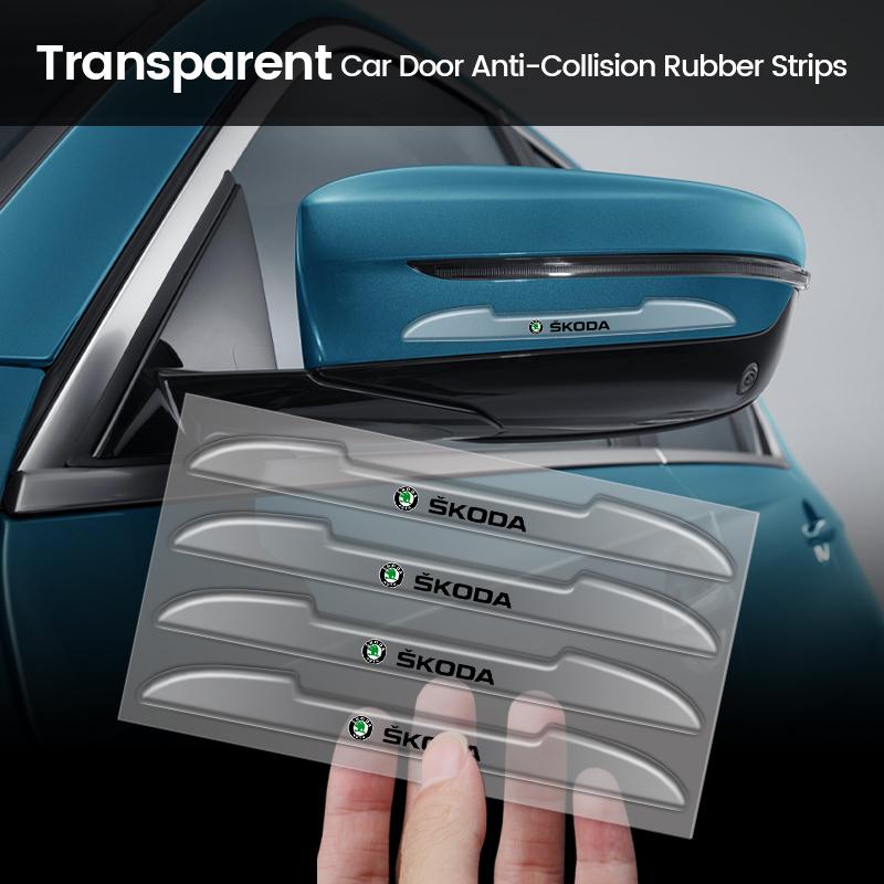 LQLT3 Car Door Edge Anti Scratch Protection Strips Scuff Plate Bar Rearview Mirror Anti-collision Sticker for Skoda Fabia 2 3 Karoq
