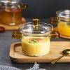 Glass Stew Pot Home Steaming Egg Bowl Baby Food Bowl Dessert Bowl with Scale and Lid Waterproof Cup
