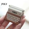 Retro Desk Accessory Wooden Typewriter Memo Clip, Vintage Place Card Holder, Clamp Decorative Message Photo Picture Holder Stand for Home Office