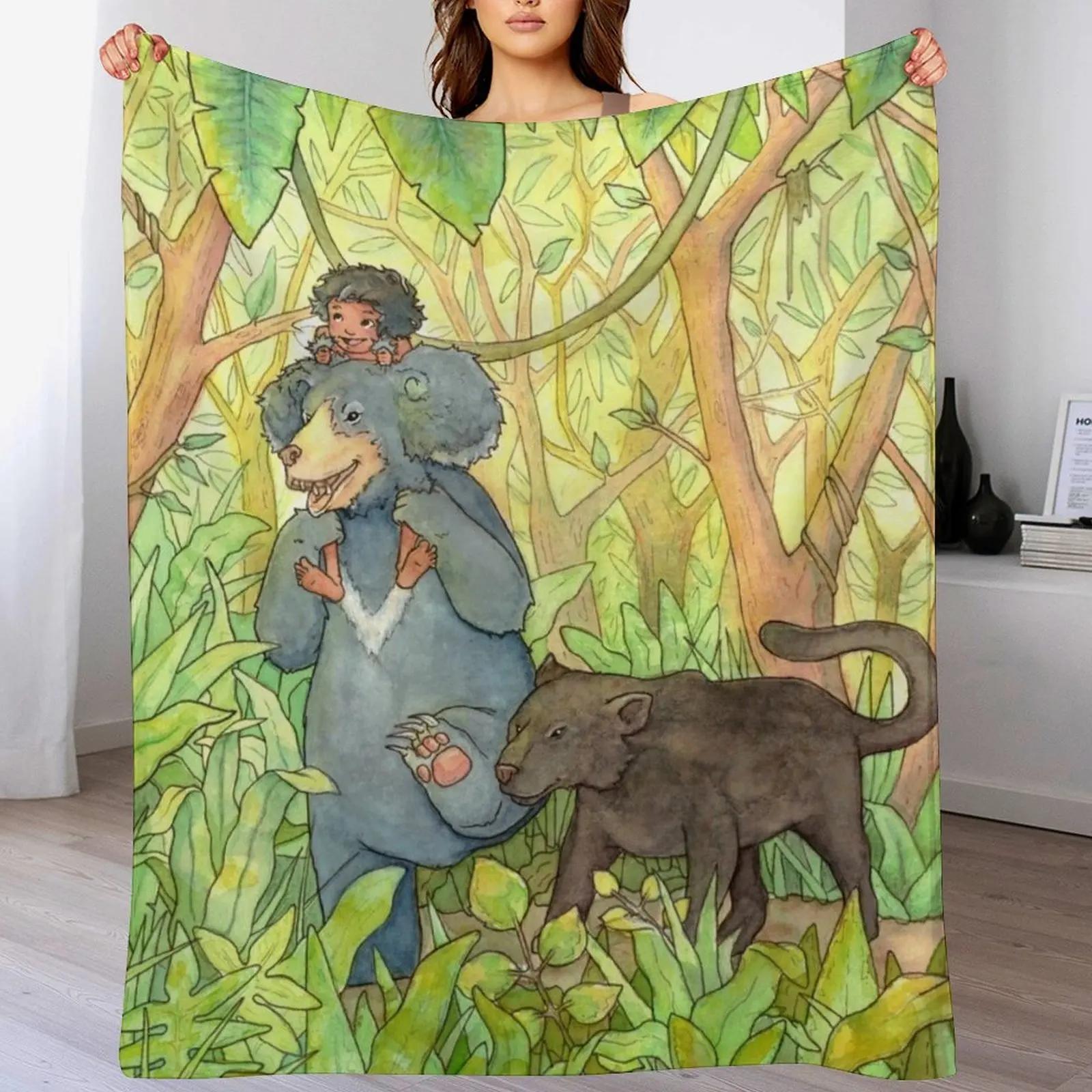 Three Friends on a Walk Throw Blanket Faux Fur Soft Warm Blanket for Bed 102x76cm(40x30in)