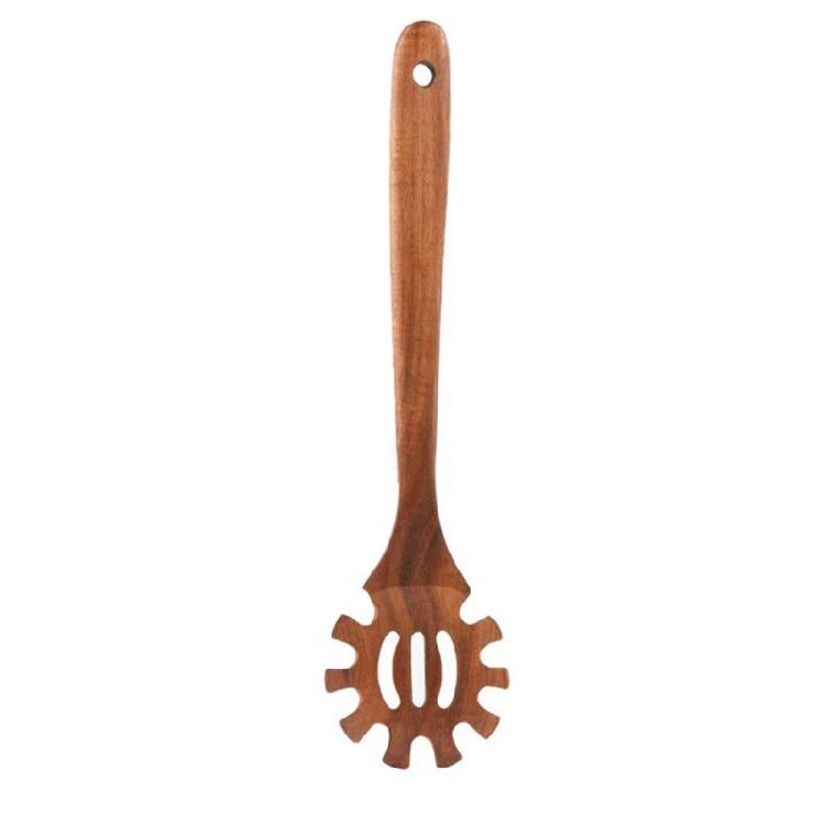 

Heat Resistant Cooking Tool Wooden Spoon for Serving Stirring Ergonomic Handle Spaghetti Fork Tongs with Teeth